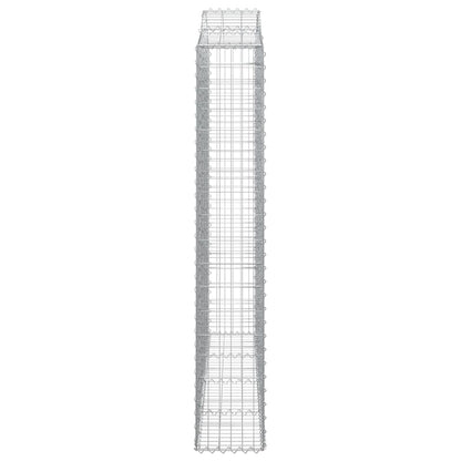 Arched Gabion Baskets 9 pcs 200x30x180/200 cm Galvanised Iron
