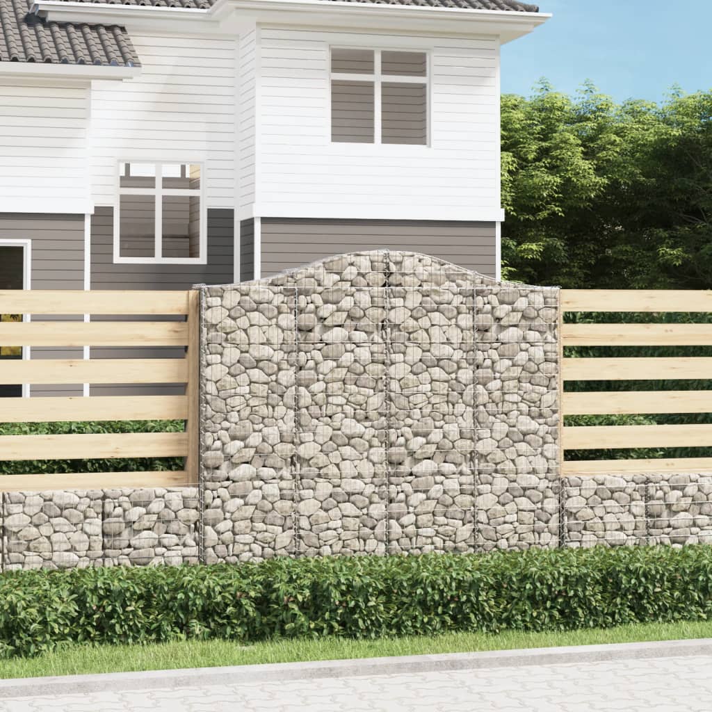 Arched Gabion Baskets 9 pcs 200x30x180/200 cm Galvanised Iron