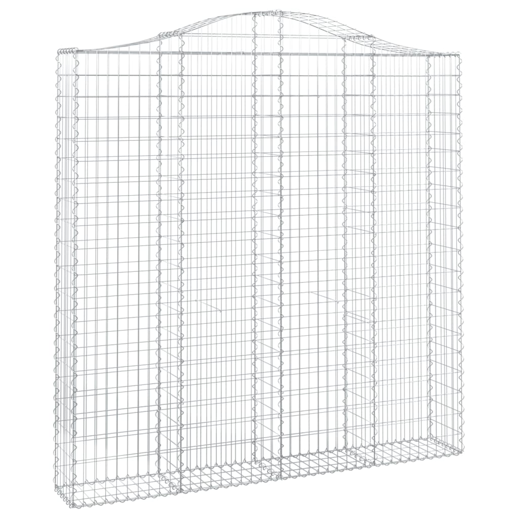 Arched Gabion Baskets 2 pcs 200x30x200/220 cm Galvanised Iron