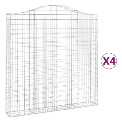 Arched Gabion Baskets 4 pcs 200x30x200/220 cm Galvanised Iron