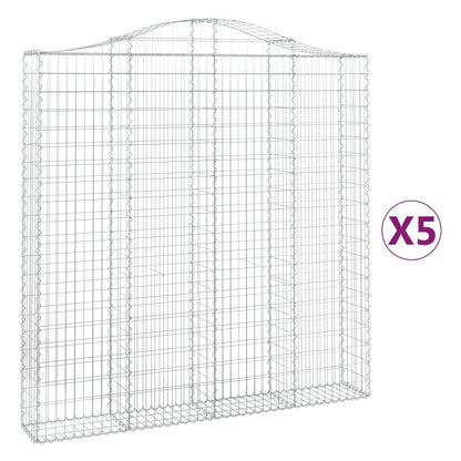 Arched Gabion Baskets 5 pcs 200x30x200/220 cm Galvanised Iron