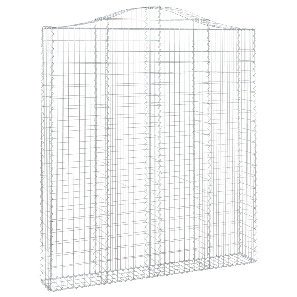 Arched Gabion Baskets 2 pcs 200x30x220/240 cm Galvanised Iron