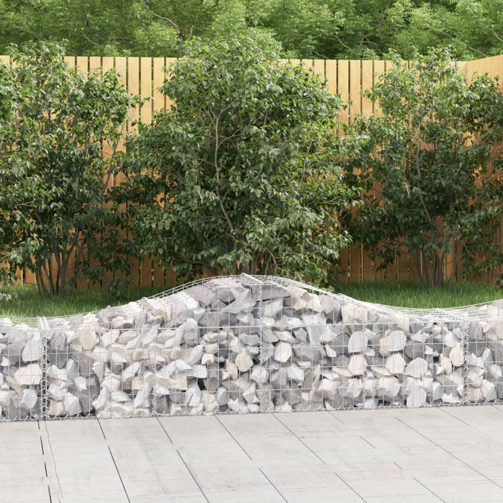 Arched Gabion Baskets 9 pcs 200x50x40/60 cm Galvanised Iron