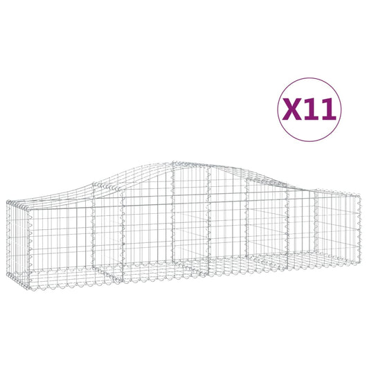 Arched Gabion Baskets 11 pcs 200x50x40/60 cm Galvanised Iron