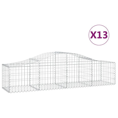 Arched Gabion Baskets 13 pcs 200x50x40/60 cm Galvanised Iron