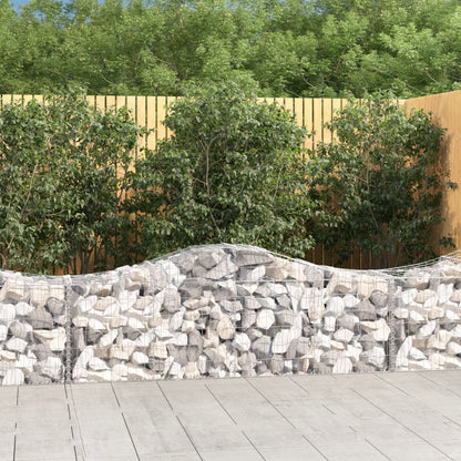Arched Gabion Baskets 15 pcs 200x50x60/80 cm Galvanised Iron