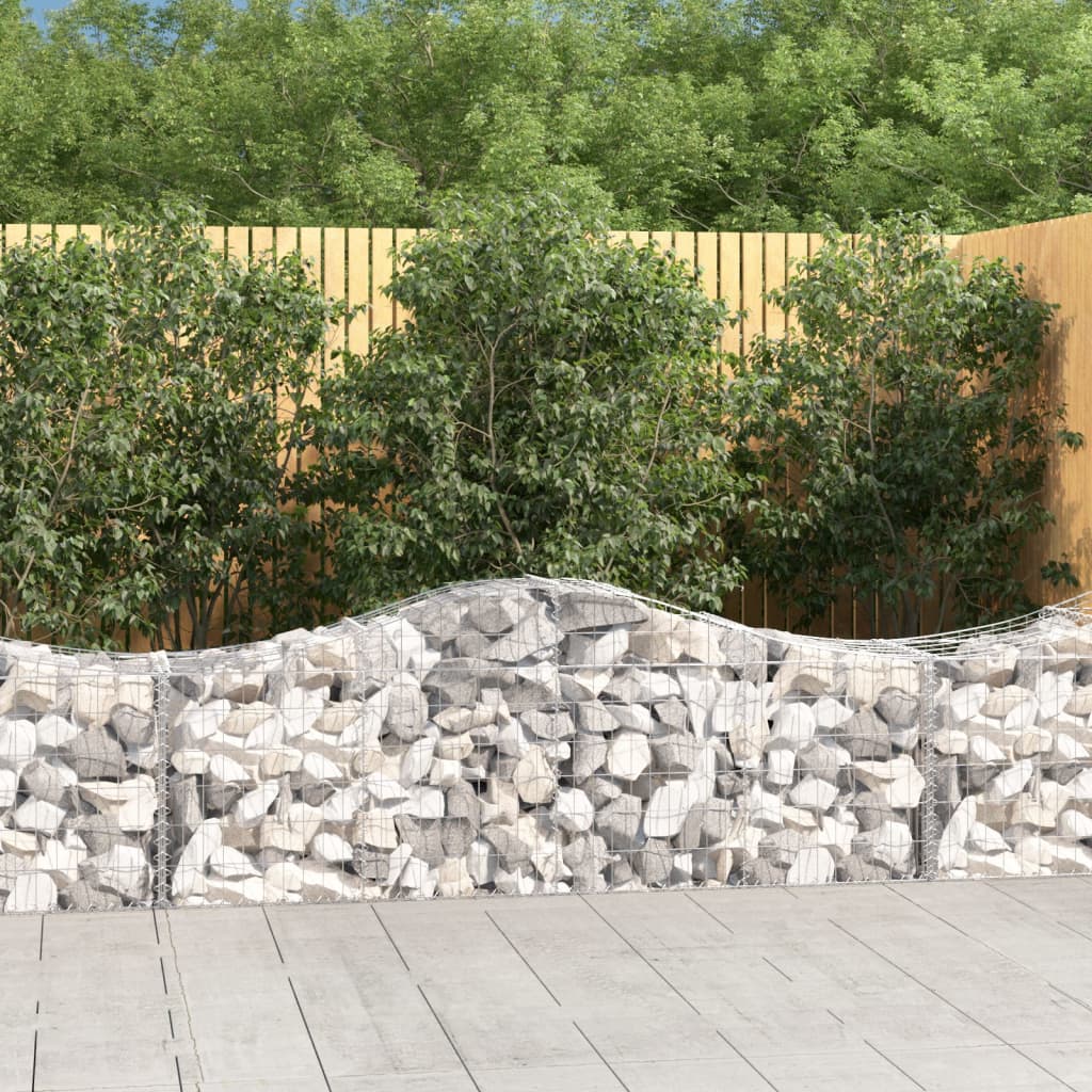 Arched Gabion Baskets 18 pcs 200x50x60/80 cm Galvanised Iron