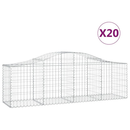 Arched Gabion Baskets 20 pcs 200x50x60/80 cm Galvanised Iron