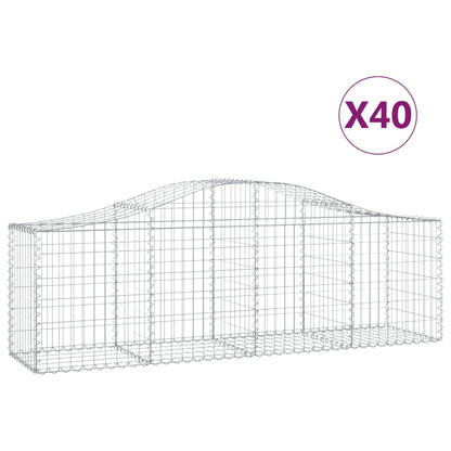 Arched Gabion Baskets 40 pcs 200x50x60/80 cm Galvanised Iron