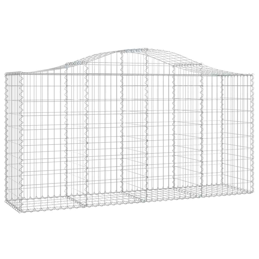 Arched Gabion Baskets 18 pcs 200x50x100/120 cm Galvanised Iron
