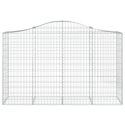 Arched Gabion Baskets 4 pcs 200x50x120/140 cm Galvanised Iron