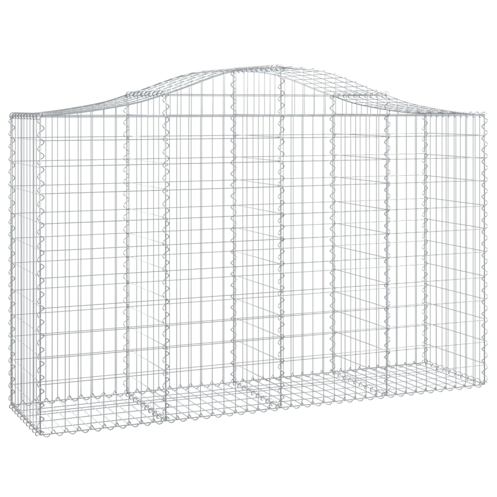 Arched Gabion Baskets 14 pcs 200x50x120/140 cm Galvanised Iron