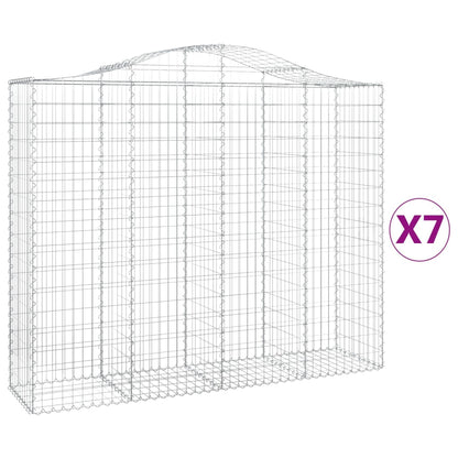 Arched Gabion Baskets 7 pcs 200x50x160/180 cm Galvanised Iron