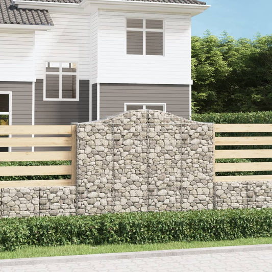 Arched Gabion Baskets 8 pcs 200x50x160/180 cm Galvanised Iron