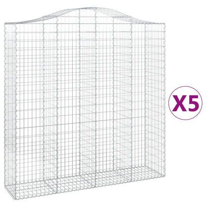 Arched Gabion Baskets 5 pcs 200x50x200/220 cm Galvanised Iron