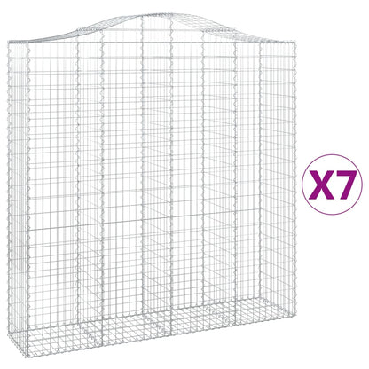 Arched Gabion Baskets 7 pcs 200x50x200/220 cm Galvanised Iron