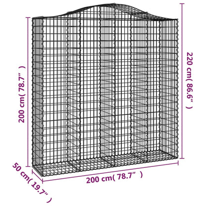 Arched Gabion Baskets 7 pcs 200x50x200/220 cm Galvanised Iron