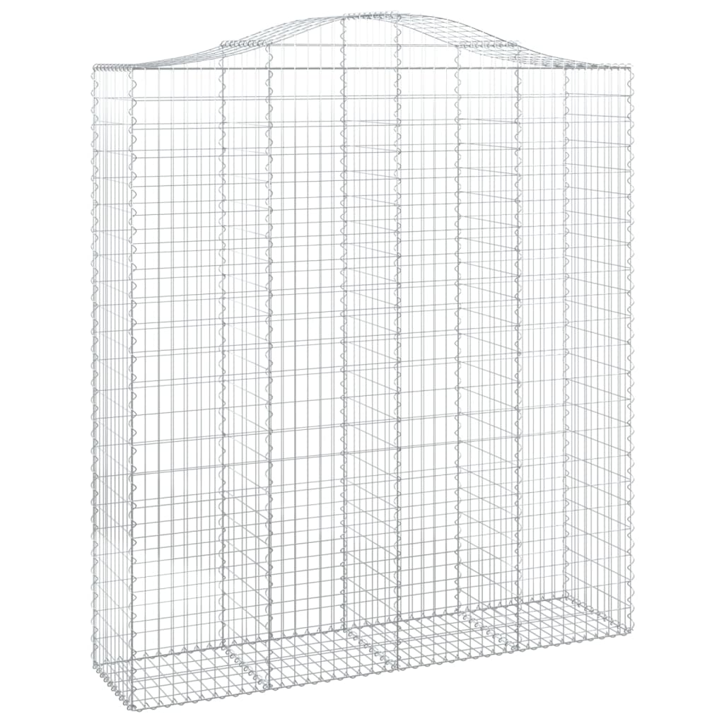 Arched Gabion Baskets 2 pcs 200x50x220/240 cm Galvanised Iron