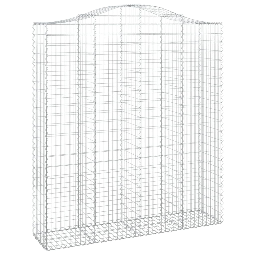 Arched Gabion Baskets 4 pcs 200x50x220/240 cm Galvanised Iron
