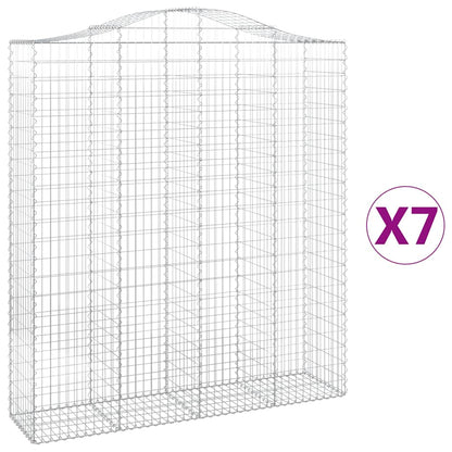 Arched Gabion Baskets 7 pcs 200x50x220/240 cm Galvanised Iron