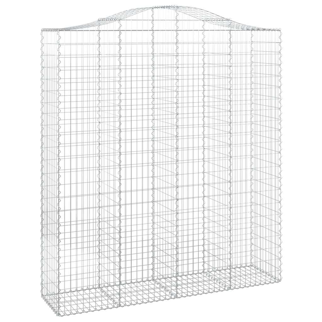 Arched Gabion Baskets 7 pcs 200x50x220/240 cm Galvanised Iron