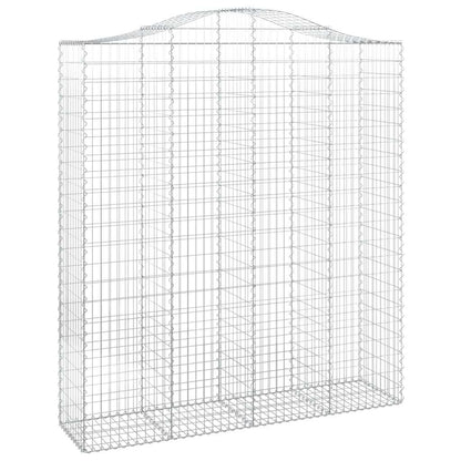 Arched Gabion Baskets 7 pcs 200x50x220/240 cm Galvanised Iron