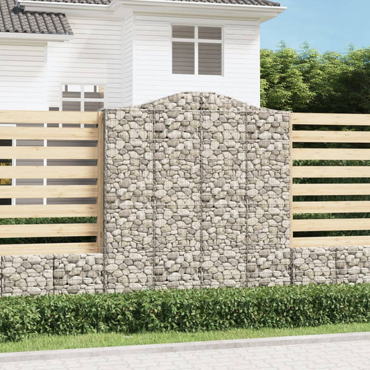 Arched Gabion Baskets 13 pcs 200x50x220/240 cm Galvanised Iron
