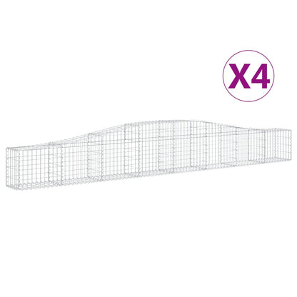 Arched Gabion Baskets 4 pcs 400x30x40/60 cm Galvanised Iron