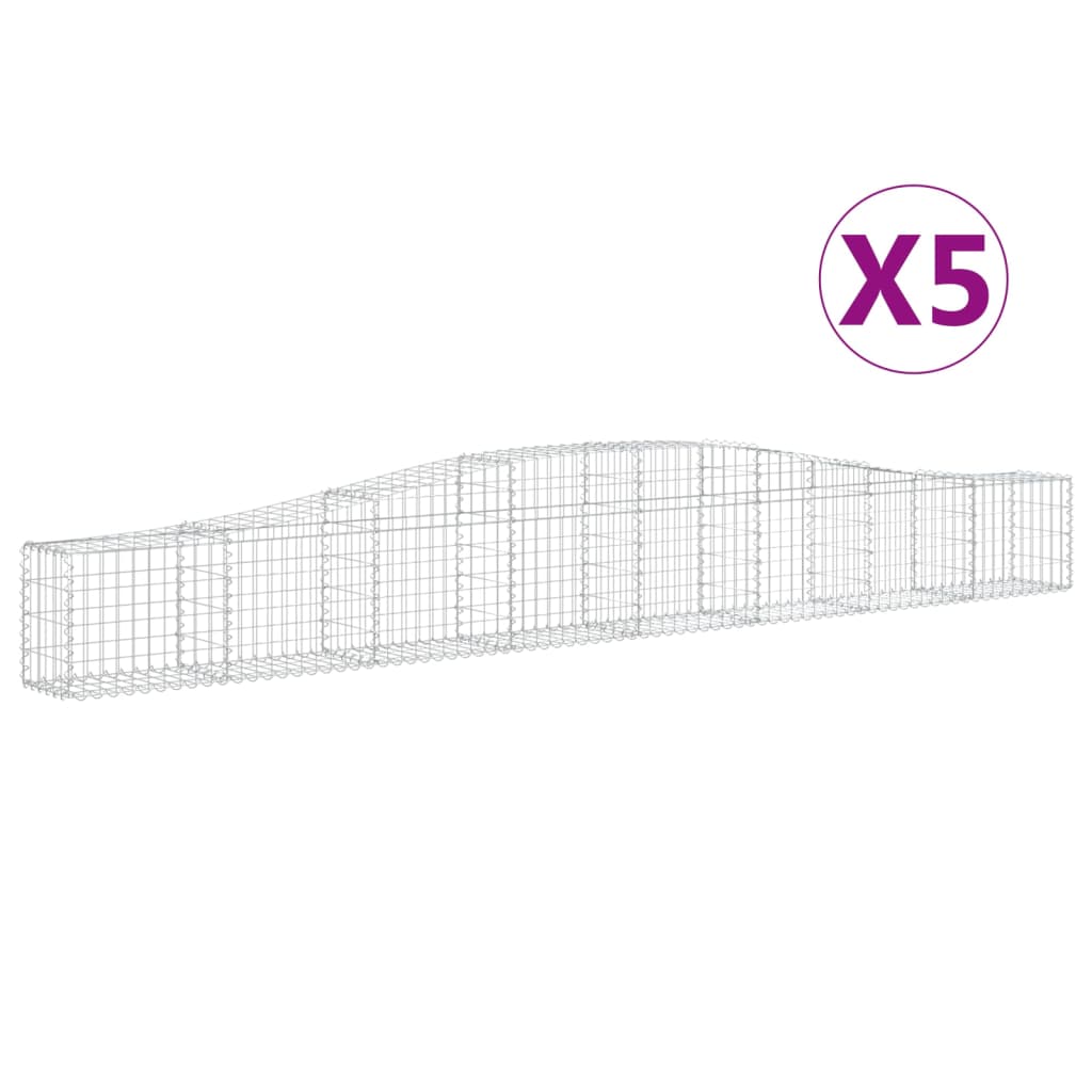 Arched Gabion Baskets 5 pcs 400x30x40/60 cm Galvanised Iron