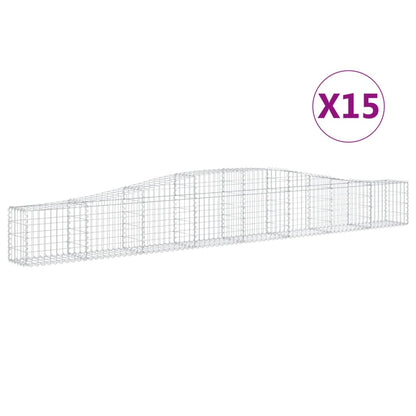 Arched Gabion Baskets 15 pcs 400x30x40/60 cm Galvanised Iron