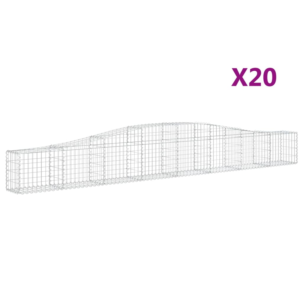Arched Gabion Baskets 20 pcs 400x30x40/60 cm Galvanised Iron