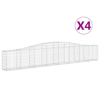 Arched Gabion Baskets 4 pcs 400x30x60/80 cm Galvanised Iron