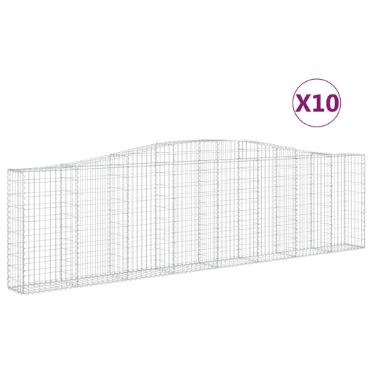Arched Gabion Baskets 10 pcs 400x30x100/120 cm Galvanised Iron