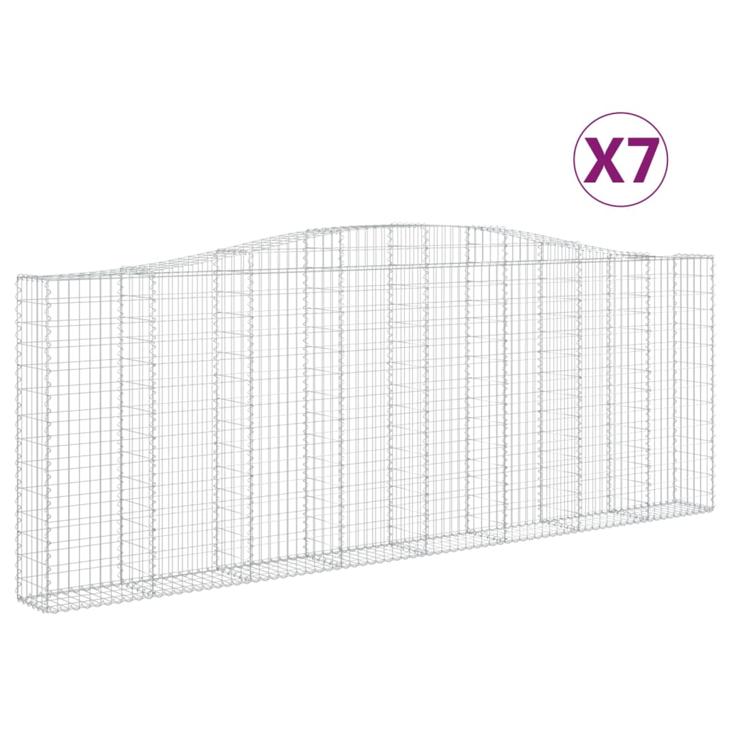 Arched Gabion Baskets 7 pcs 400x30x140/160 cm Galvanised Iron