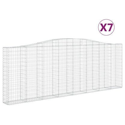 Arched Gabion Baskets 7 pcs 400x30x140/160 cm Galvanised Iron