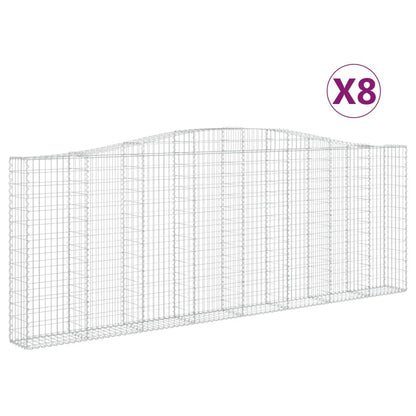 Arched Gabion Baskets 8 pcs 400x30x140/160 cm Galvanised Iron