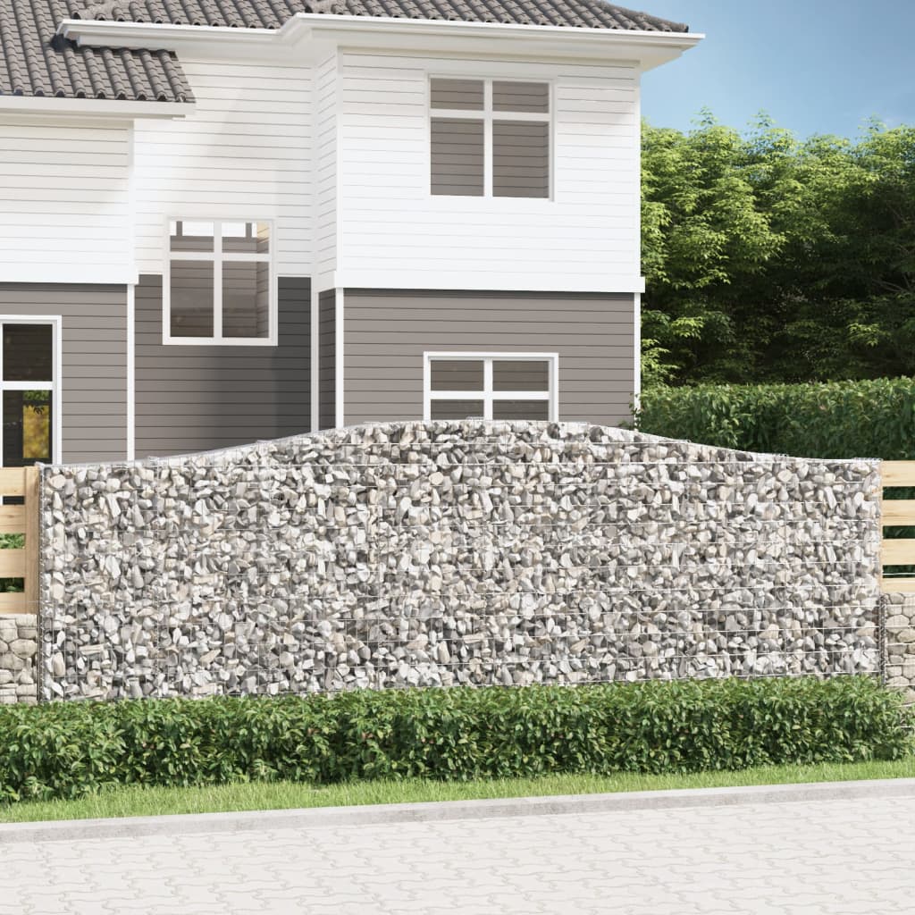 Arched Gabion Baskets 8 pcs 400x30x140/160 cm Galvanised Iron