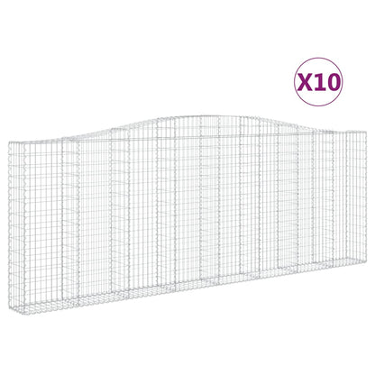 Arched Gabion Baskets 10 pcs 400x30x140/160 cm Galvanised Iron