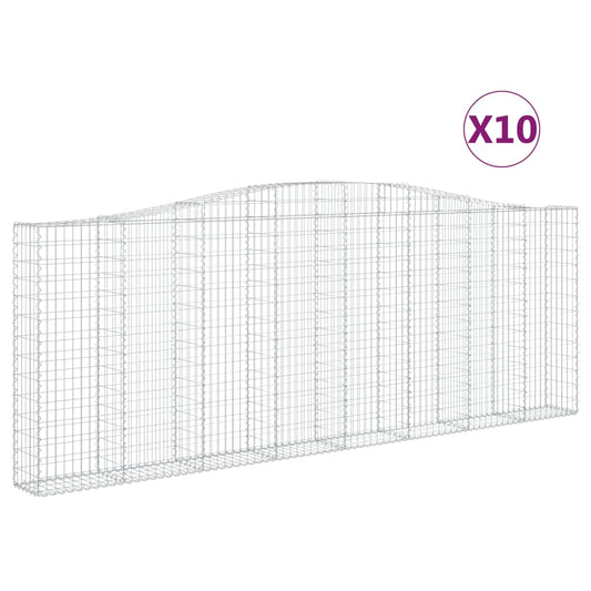 Arched Gabion Baskets 10 pcs 400x30x140/160 cm Galvanised Iron