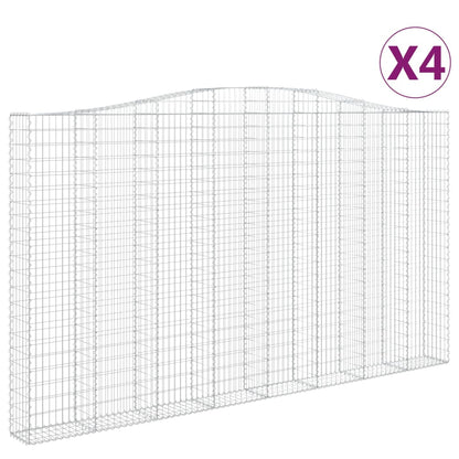 Arched Gabion Baskets 4 pcs 400x30x220/240 cm Galvanised Iron