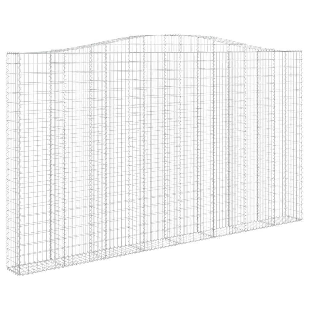 Arched Gabion Baskets 4 pcs 400x30x220/240 cm Galvanised Iron