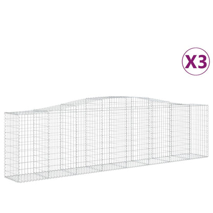 Arched Gabion Baskets 3 pcs 400x50x100/120 cm Galvanised Iron