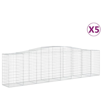 Arched Gabion Baskets 5 pcs 400x50x100/120 cm Galvanised Iron