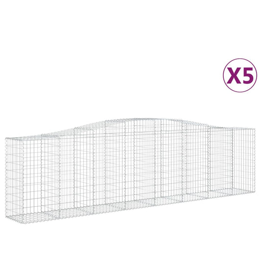 Arched Gabion Baskets 5 pcs 400x50x100/120 cm Galvanised Iron