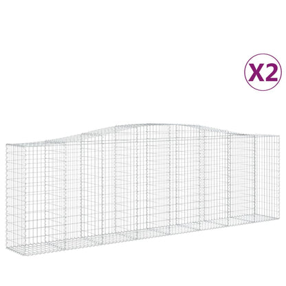 Arched Gabion Baskets 2 pcs 400x50x120/140 cm Galvanised Iron