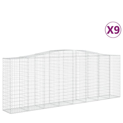 Arched Gabion Baskets 9 pcs 400x50x140/160 cm Galvanised Iron