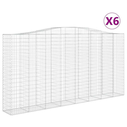 Arched Gabion Baskets 6 pcs 400x50x200/220 cm Galvanised Iron