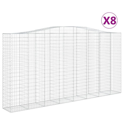 Arched Gabion Baskets 8 pcs 400x50x200/220 cm Galvanised Iron