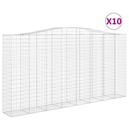 Arched Gabion Baskets 10 pcs 400x50x200/220 cm Galvanised Iron