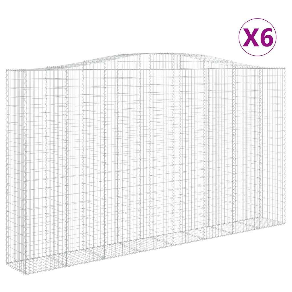 Arched Gabion Baskets 6 pcs 400x50x220/240 cm Galvanised Iron